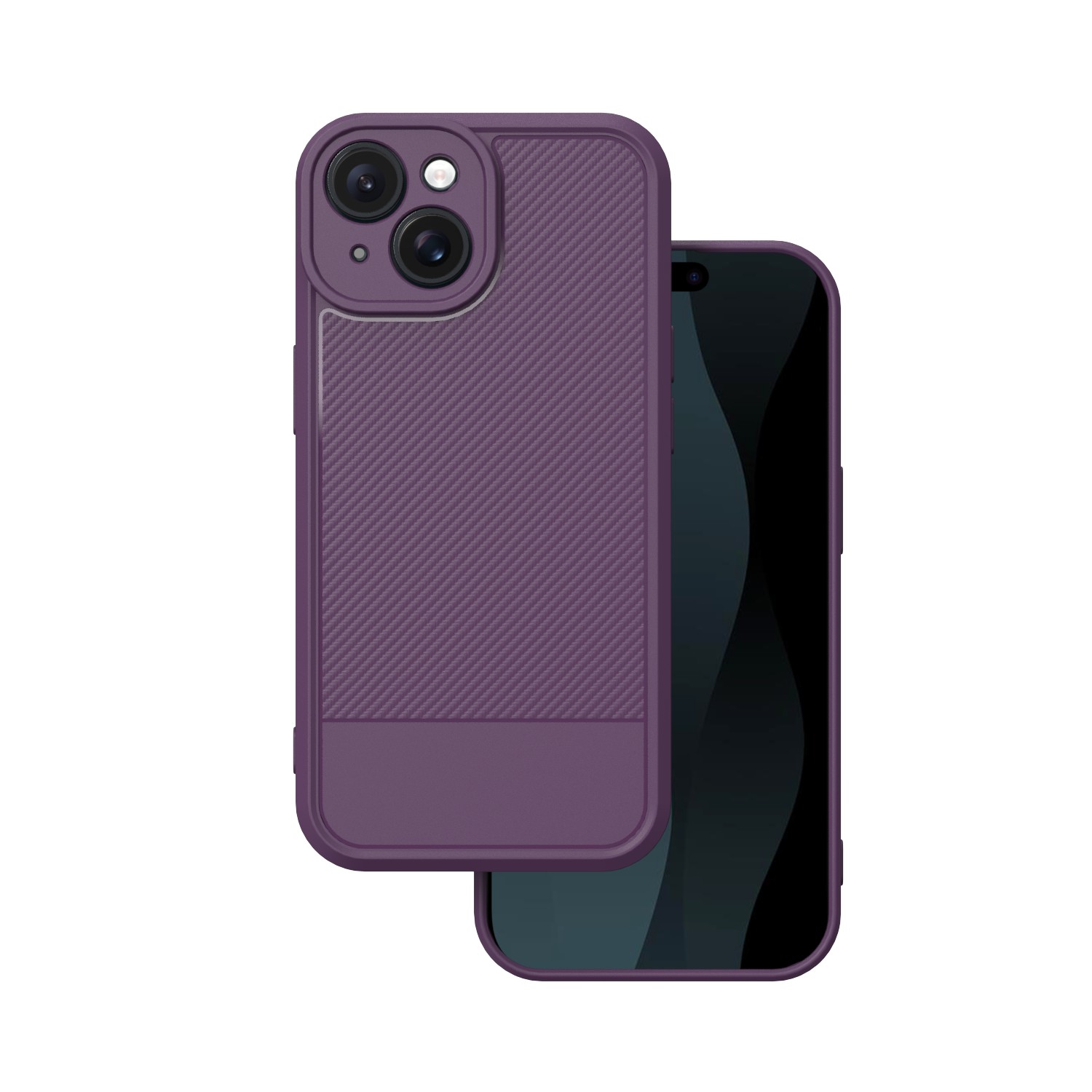 Simple Carbon ümbris jaoks iPhone 15 6,1" lilla