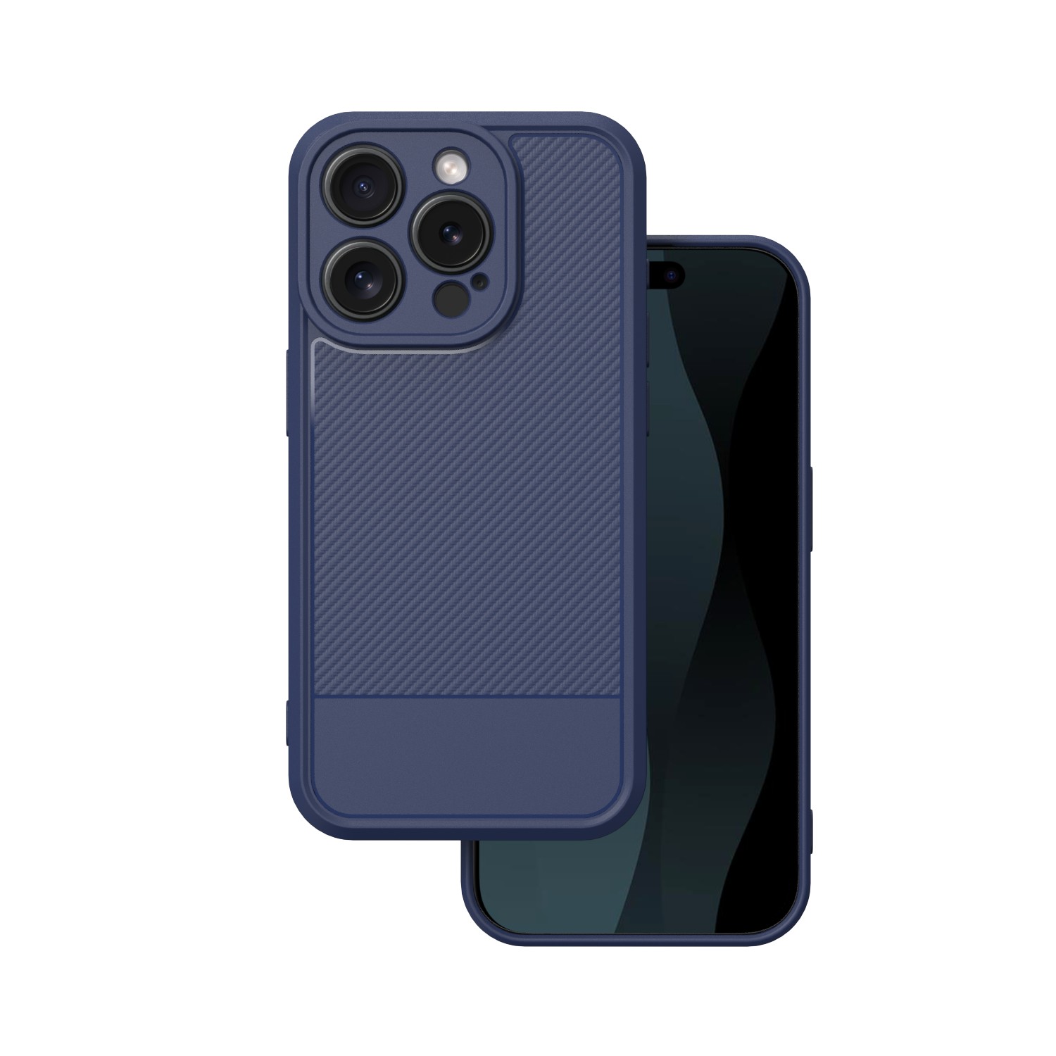 Simple Carbon ümbris jaoks iPhone 15 Pro 6,1" sinine
