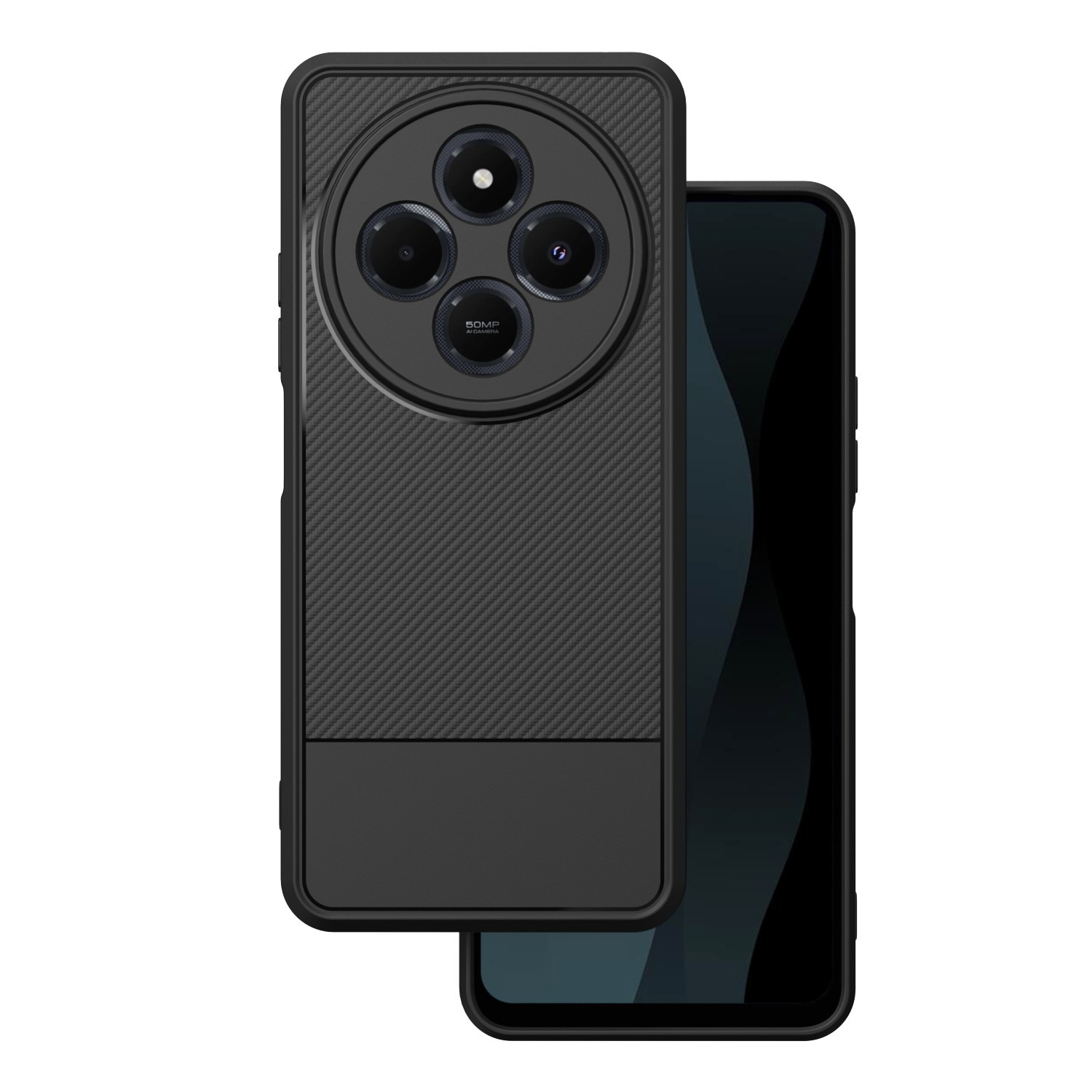 Simple Carbon ümbris jaoks Xiaomi Redmi 14C 4G/ 14C 5G / Redmi A4 / POCO C75 must