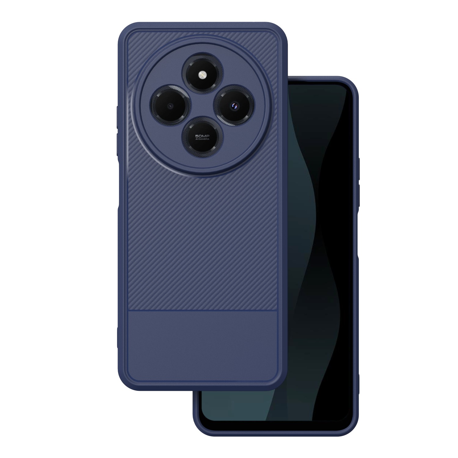 Simple Carbon ümbris jaoks Xiaomi Redmi 14C 4G/ 14C 5G / Redmi A4 / POCO C75 sinine