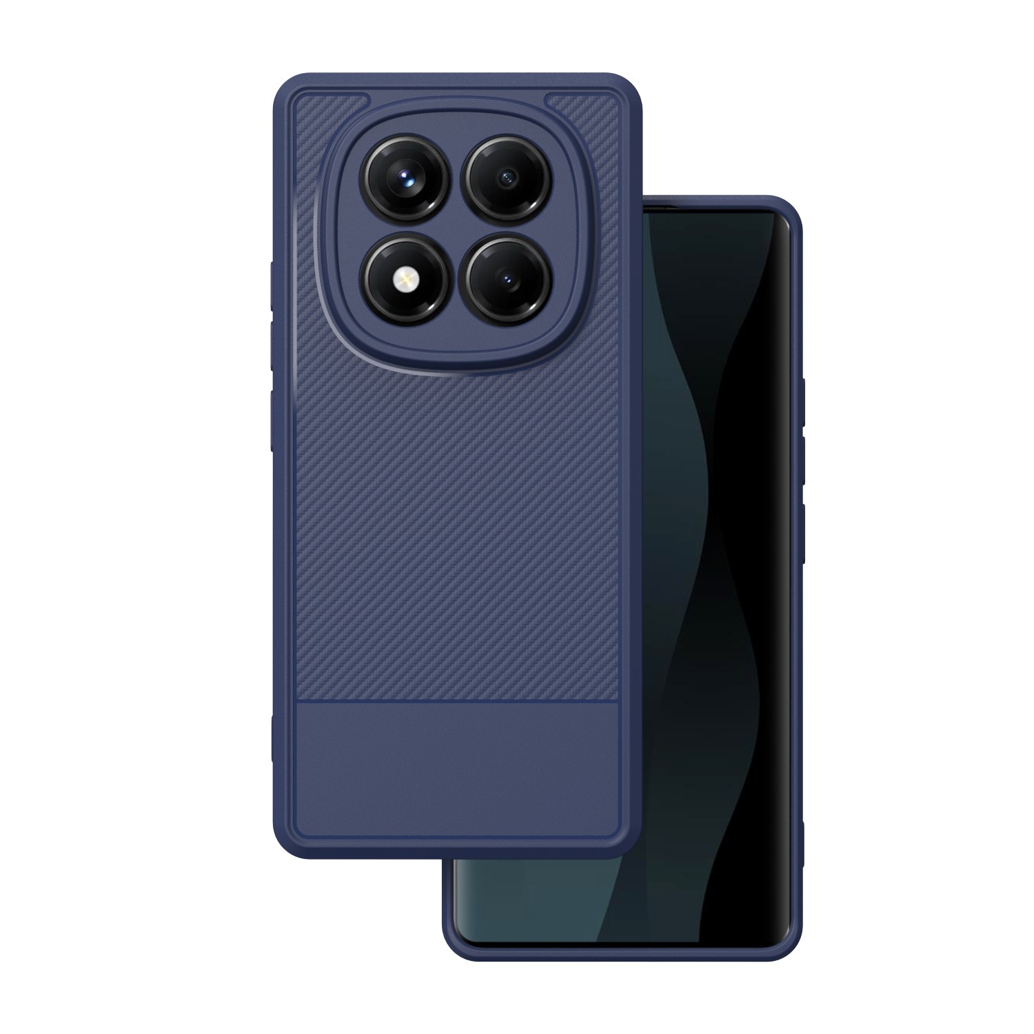 Simple Carbon ümbris jaoks Xiaomi Redmi Note 14 Pro 5G (Global) / Note 14 Pro Plus 5G (Global) sinine