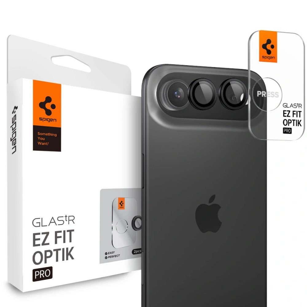 Spigen Optik Pro Glas.tR ”EZ FIT” Camera Cover 2-pack jaoks iPhone Air - must