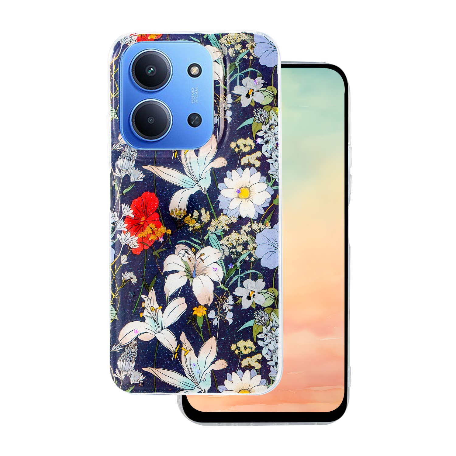 Glow Glam ümbris jaoks Xiaomi Redmi 15 4G EU / 15 5G EU (171,08 x 82,05 x 8,55) sinine