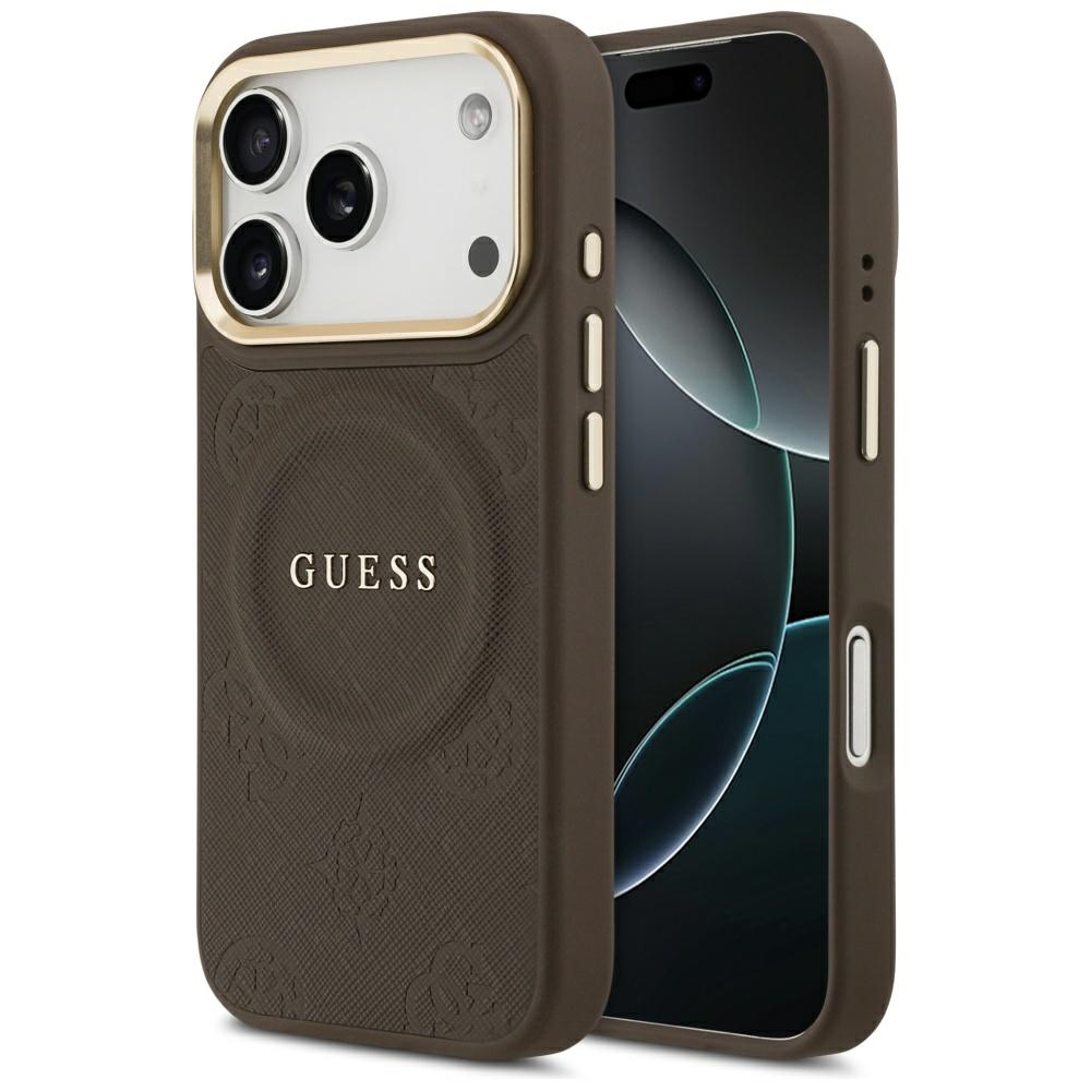 GUESS ümbris jaoks IPHONE 17 Pro compatible with MagSafe GUHMP17LPSAMSECW (PU W/ Peony Hot Stamp) brown
