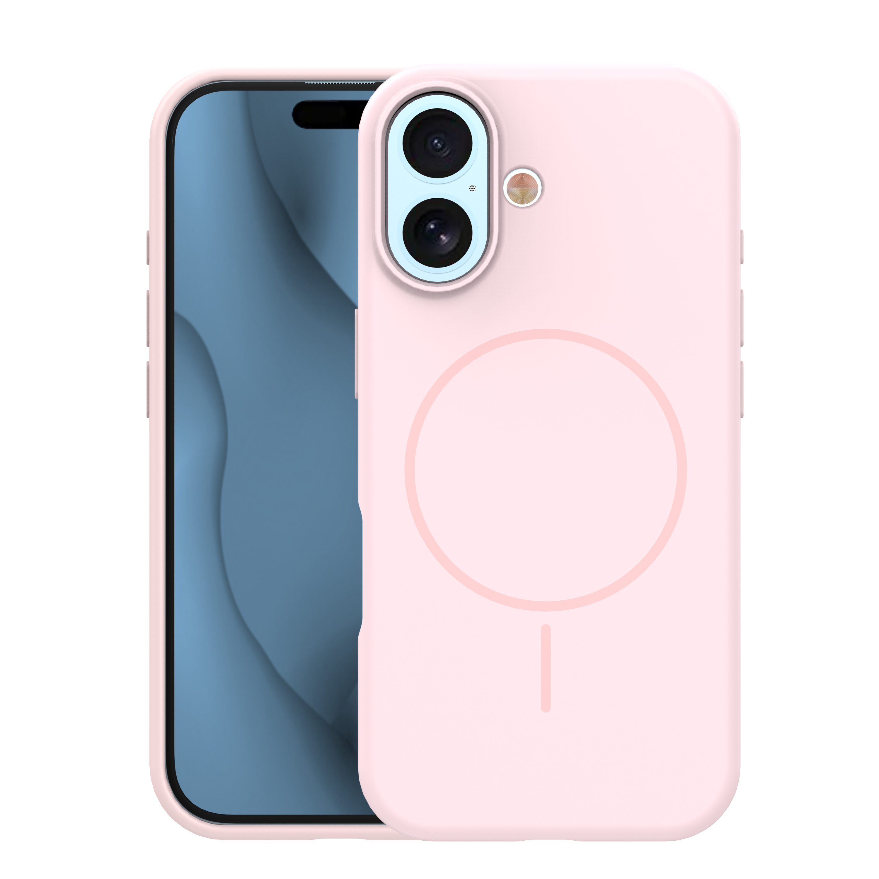 Silicone Thin Mag case for iPhone 17 6,3" light pink