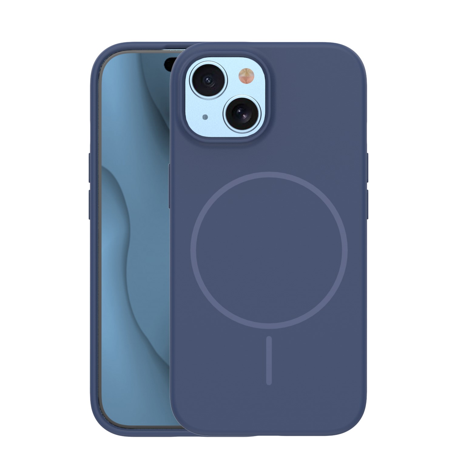 Silikoon Thin Mag ümbris for iPhone 13 6,1" tumesinine