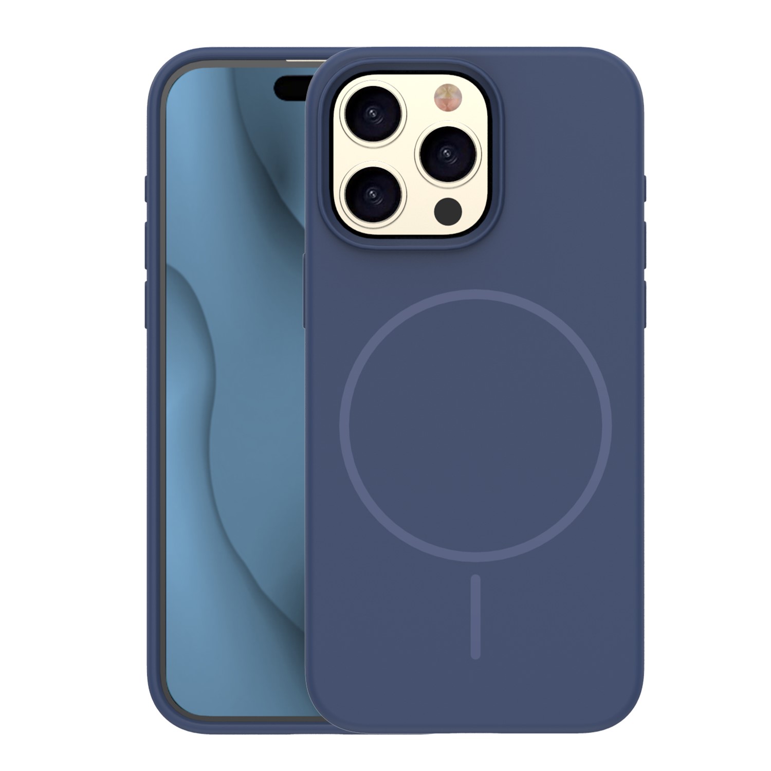 Silikoon Thin Mag ümbris for iPhone 16 Pro Max 6,9" tumesinine