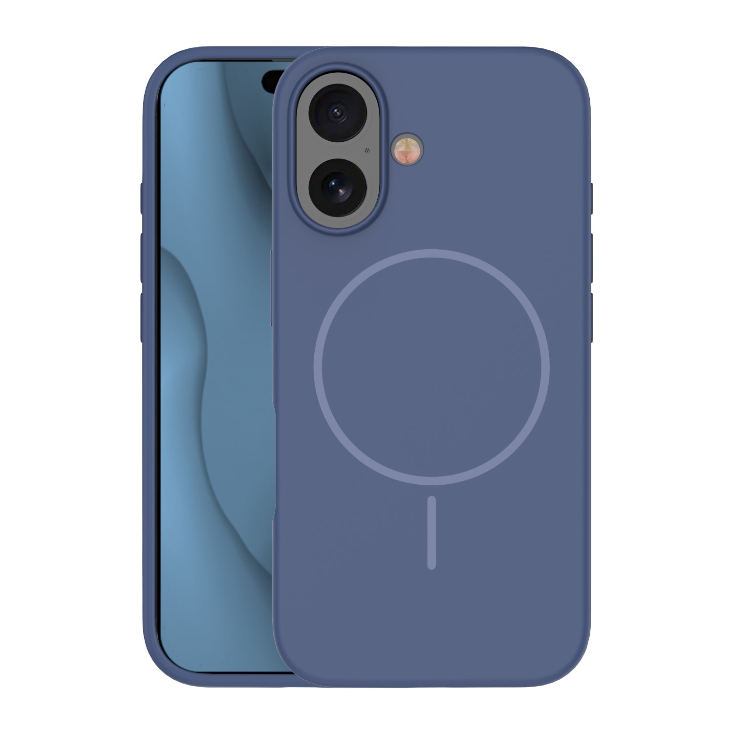 Silikoon Thin Mag ümbris for iPhone 16 6,1" tumesinine