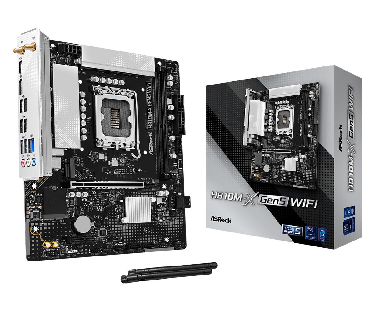 Emaplaat|ASROCK|LGA 1851 (Socket V1)|RAM DDR5-SDRAM|2xSlots|H810M-XGEN5WIFI