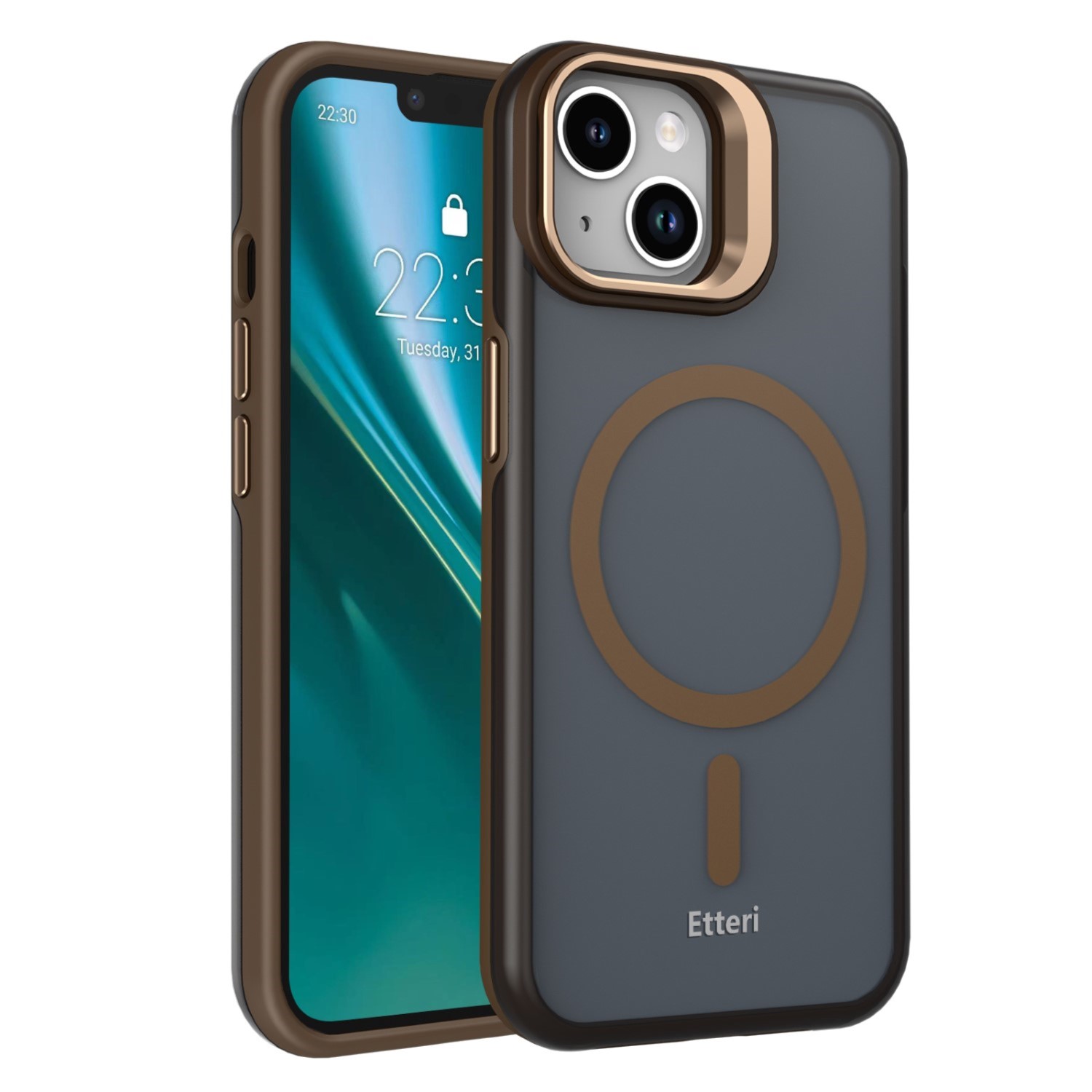 Чехол Etteri Morning Fog для iPhone 14 6,1" коричневый