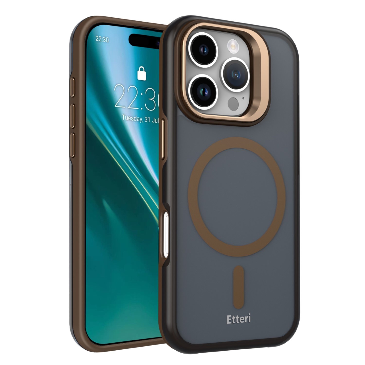 Чехол Etteri Morning Fog для iPhone 16 Pro 6,3" коричневый