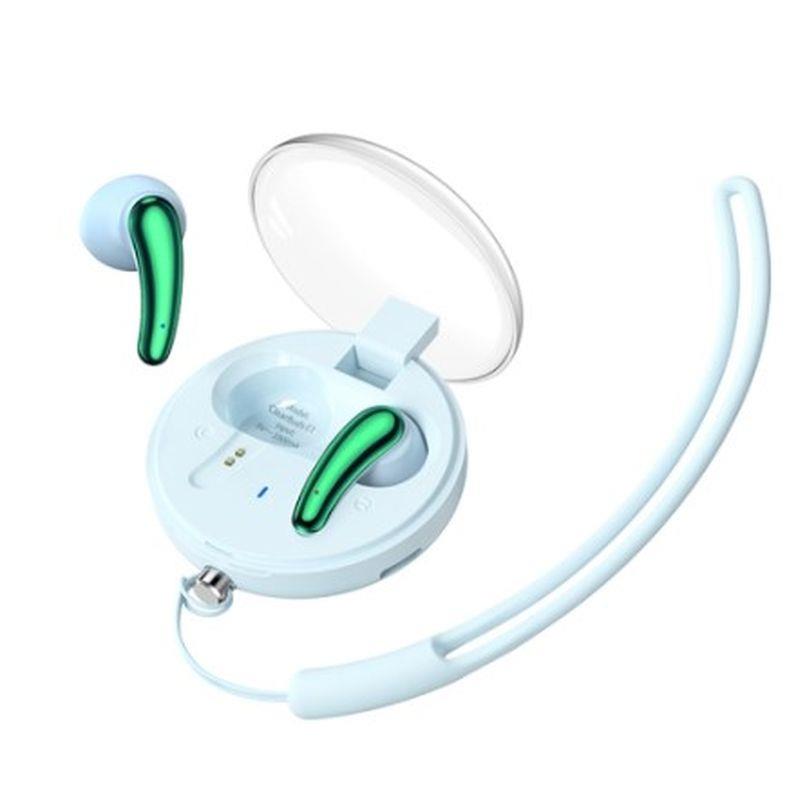 REMAX BLUETOOTH HEADPHONE TWS C1 BT 5.3 ENC sinine