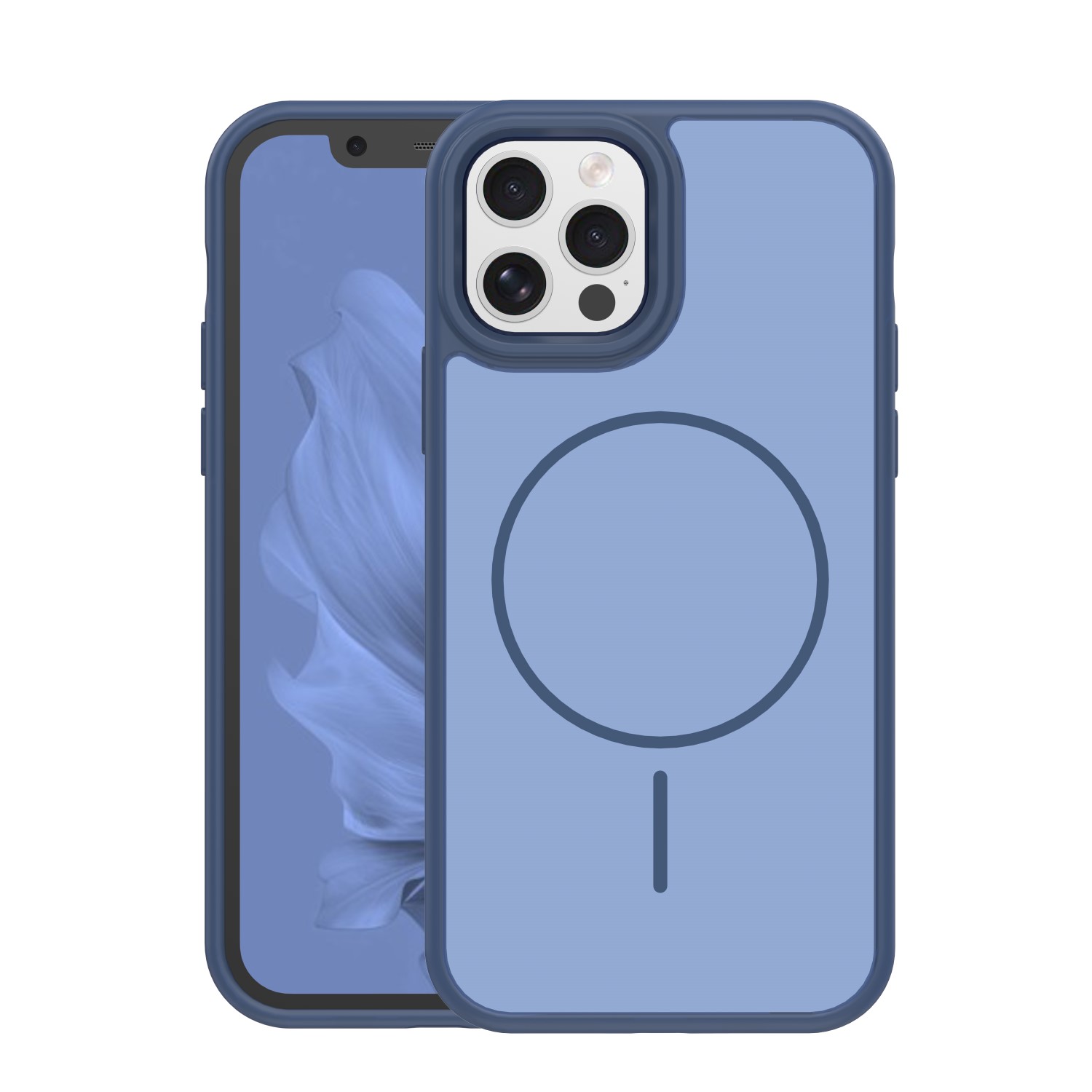 Frame Thin Mag ümbris for iPhone 12 / 12 Pro 6,1" tumesinine