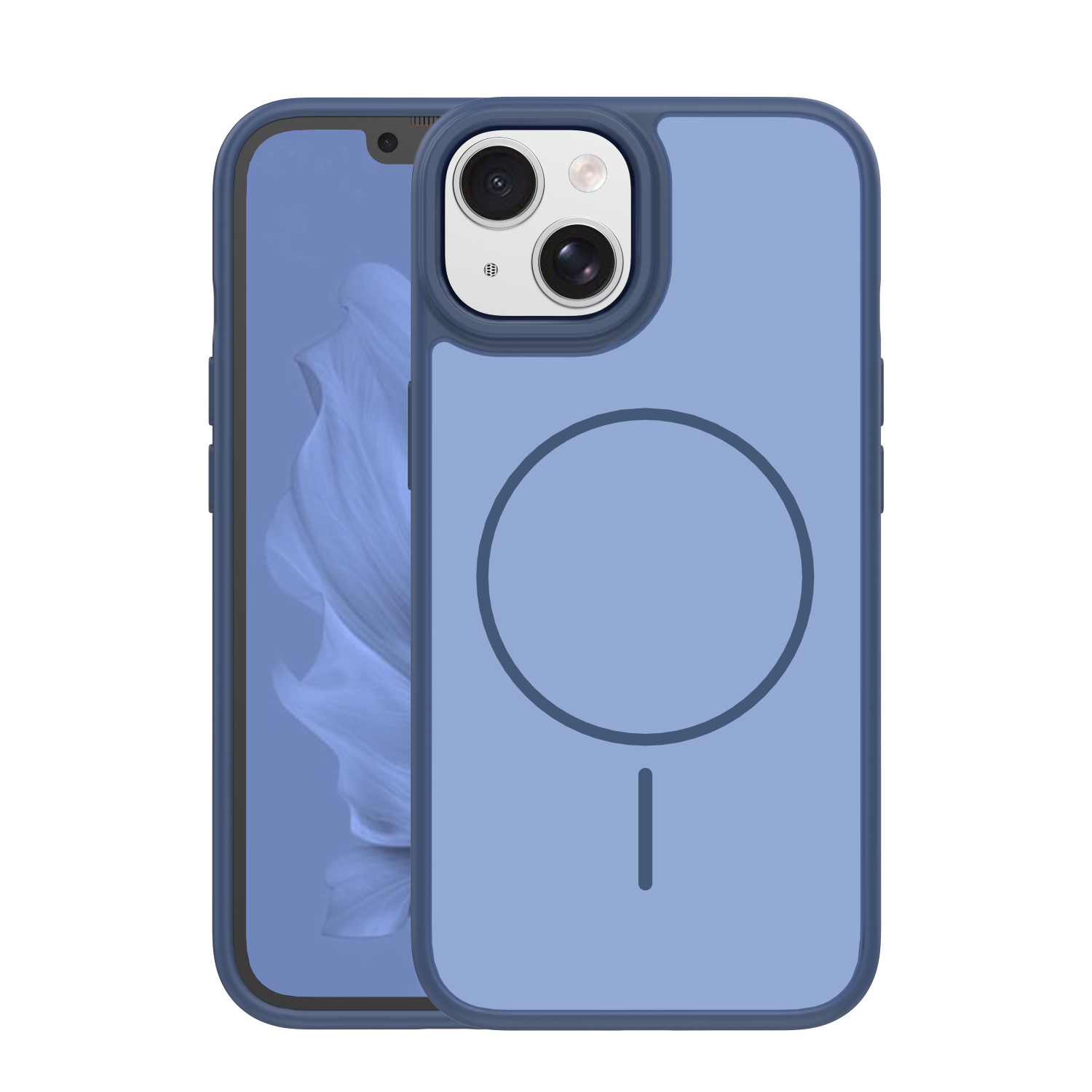 Frame Thin Mag ümbris for iPhone 15 6,1" tumesinine