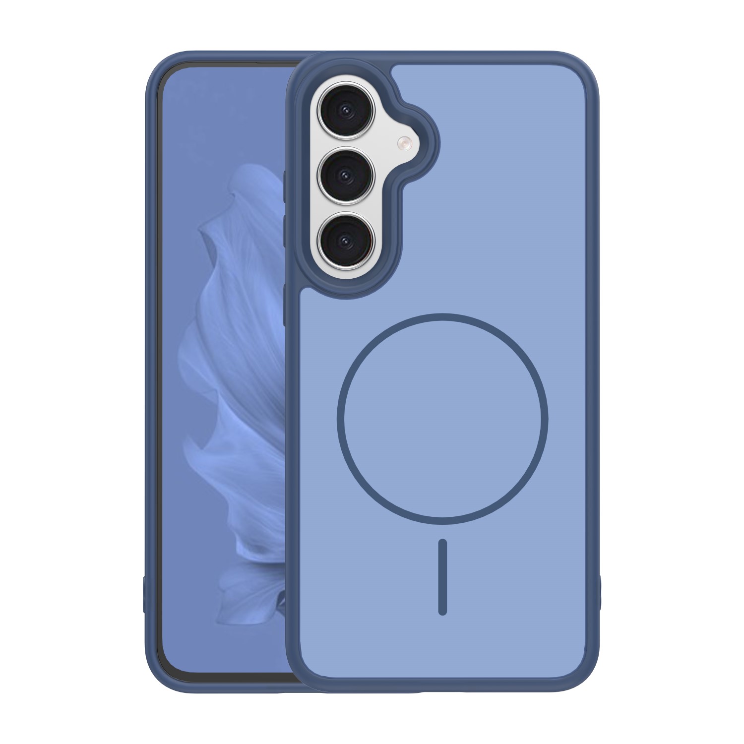 Frame Thin Mag ümbris for Samsung Galaxy S25 tumesinine