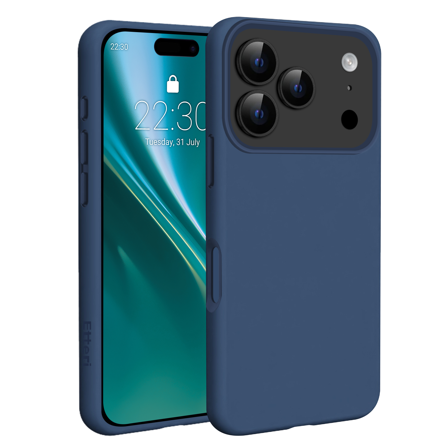 Etteri силиконовый Mag чехол для iPhone 17 Pro Max тёмно-синий