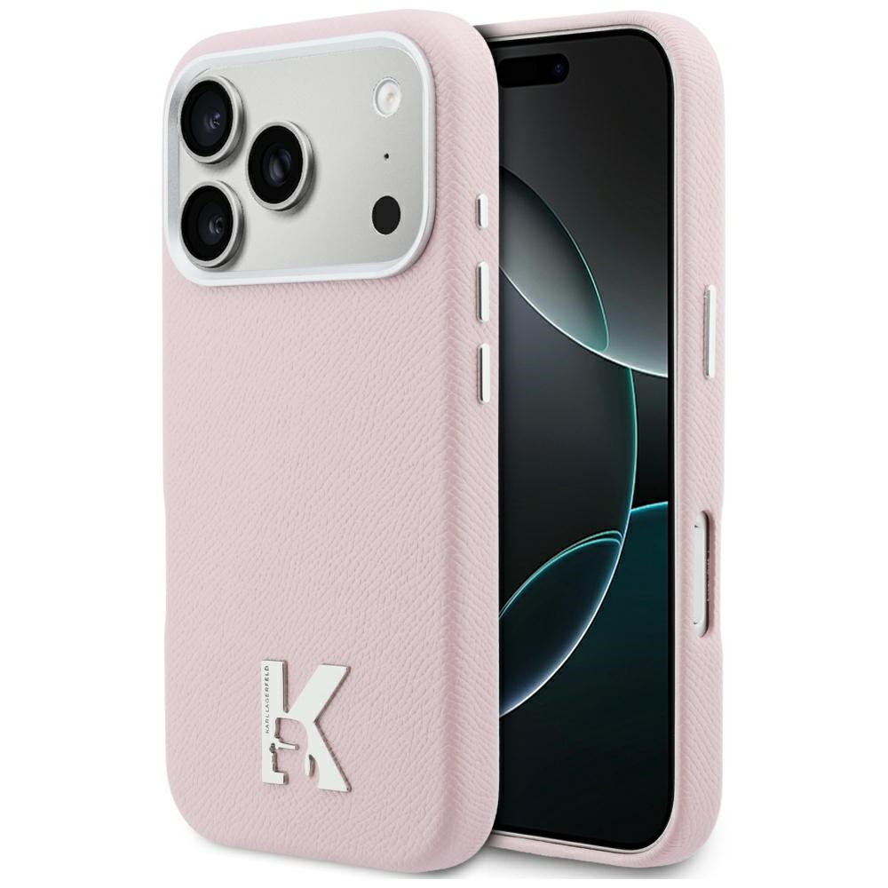 Karl Lagerfeld Чехол для iPhone 17 Pro Max HC MAGSAFE PU FW W/ KHEAD LOGO розовый