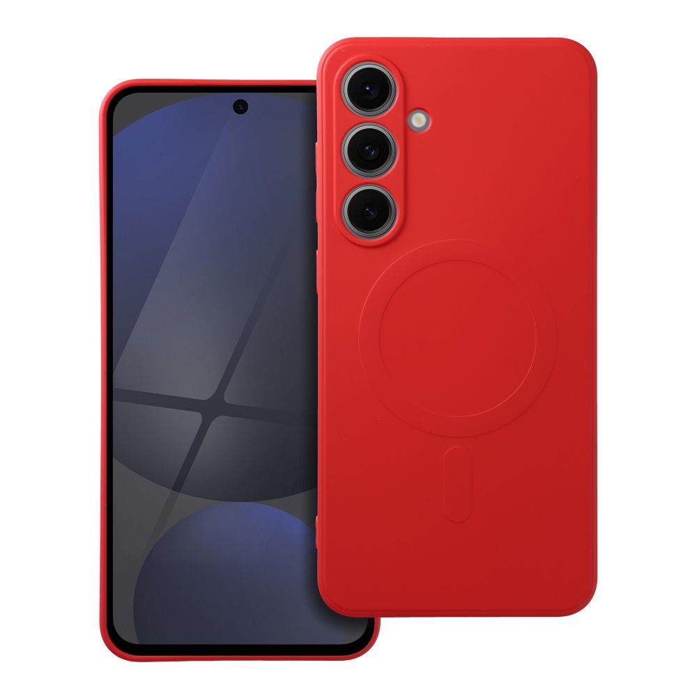 SILICONE MAG ÜMBRIS compatible with MagSafe jaoks SAMSUNG S24 FE punane