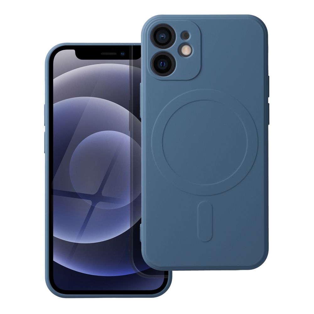 Чехол для iPhone 12 Mini силиконовый Mag Cover совместимый с MagSafe синий