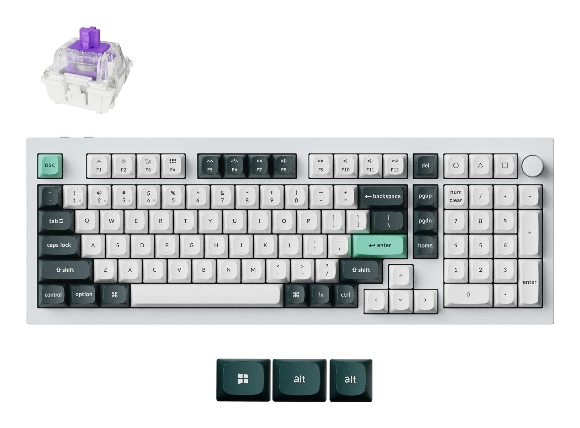 Juhtmevaba klaviatuur KEYCHRON Q5 HE RGB Shell White Q5H-P1