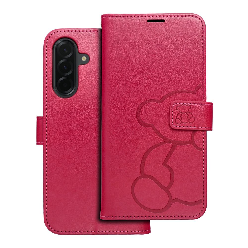MEZZO Book ümbris jaoks SAMSUNG A36 5G teddy bear magenta