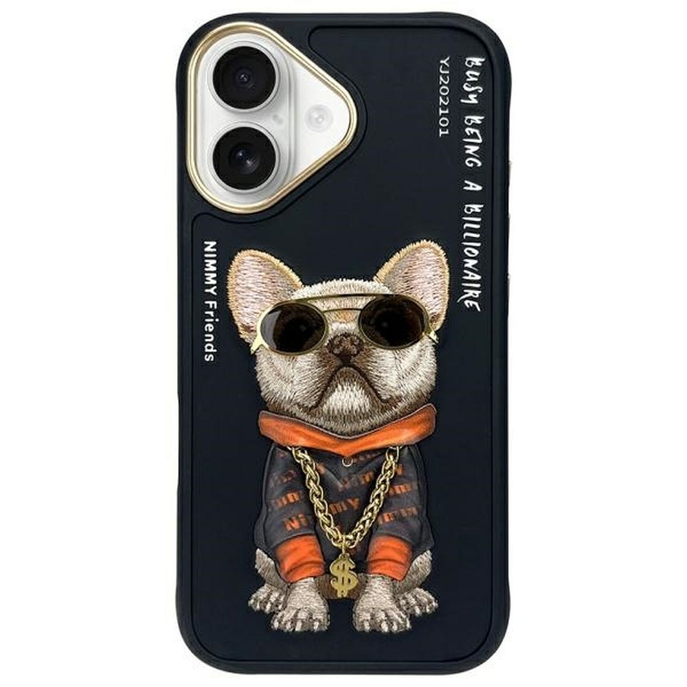 Nimmy Glasses Cool Dog iPhone 16 Ümbris - Must