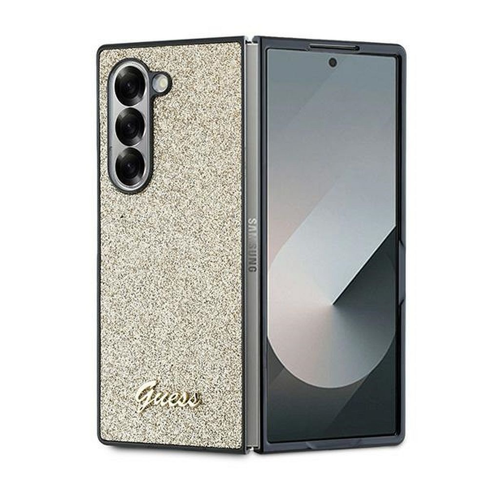 GUESS ümbris jaoks SAMSUNG Z Fold 6 GUHCZFD6HGGSHD (HC PU 4G Glitter Script) kuldne