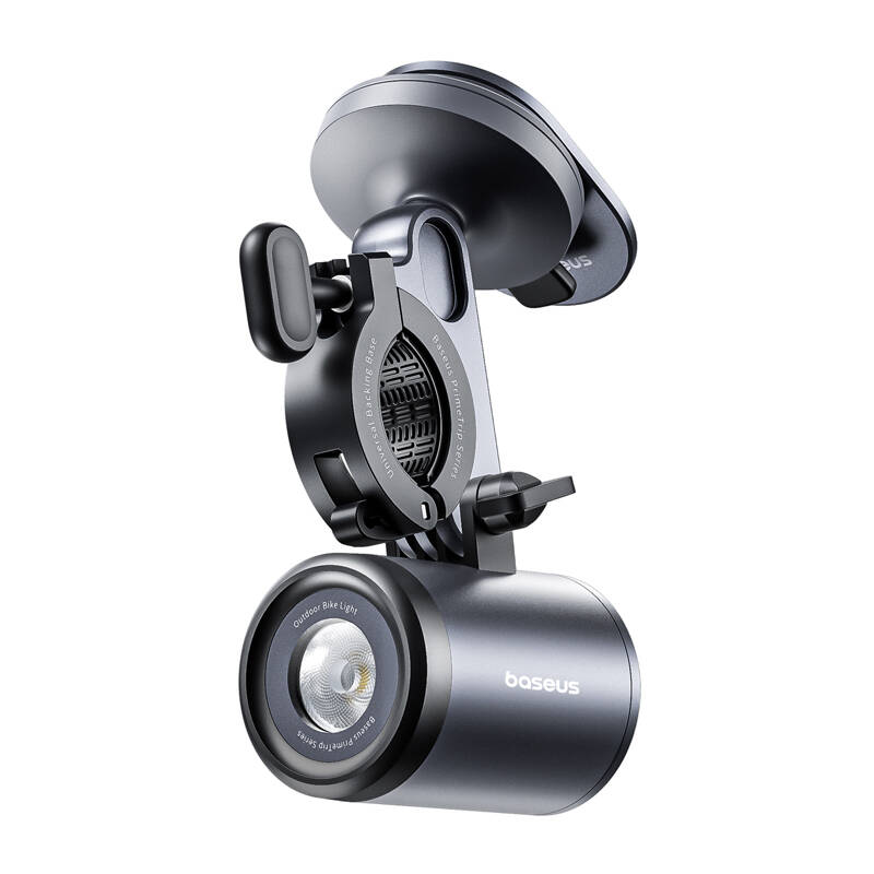 Baseus PrimeTrip 2-in-1 jalgrattakinnitus, telefonihoidja + taskulamp (must)