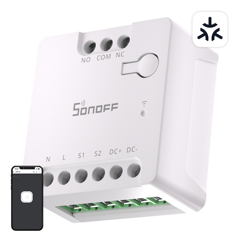 SONOFF MINI-D Nutikas WiFi Matter Lüliti (AC/DC 12-48V, dry contact)
