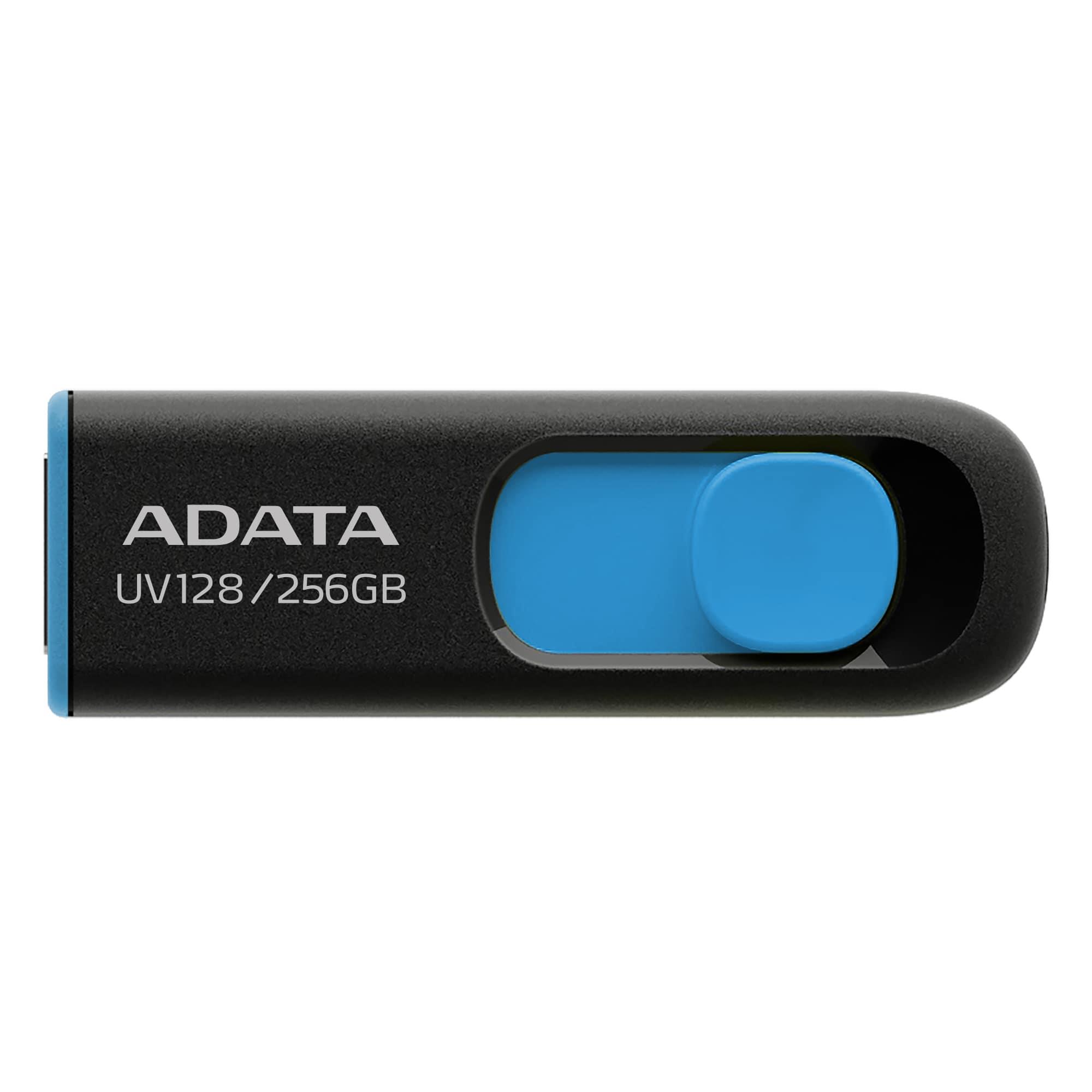 Adata UV128 USB3 256GB mälupulk, must/sinine