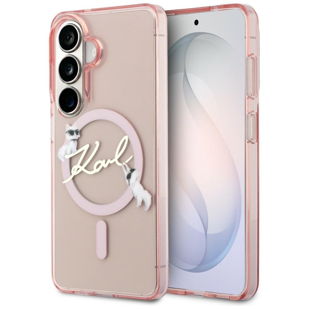 Karl Lagerfeld ümbris IML KC Script MagSafe Samsung Galaxy S26 jaoks roosa
