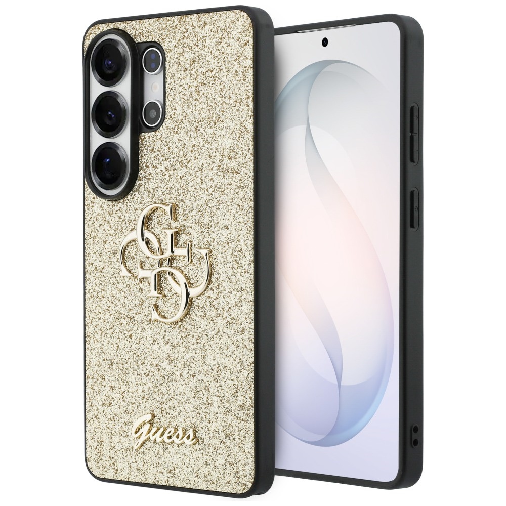 Guess ümbris Fixed Glitter Big 4G Metal Logo for Samsung Galaxy S26 Ultra kuldne
