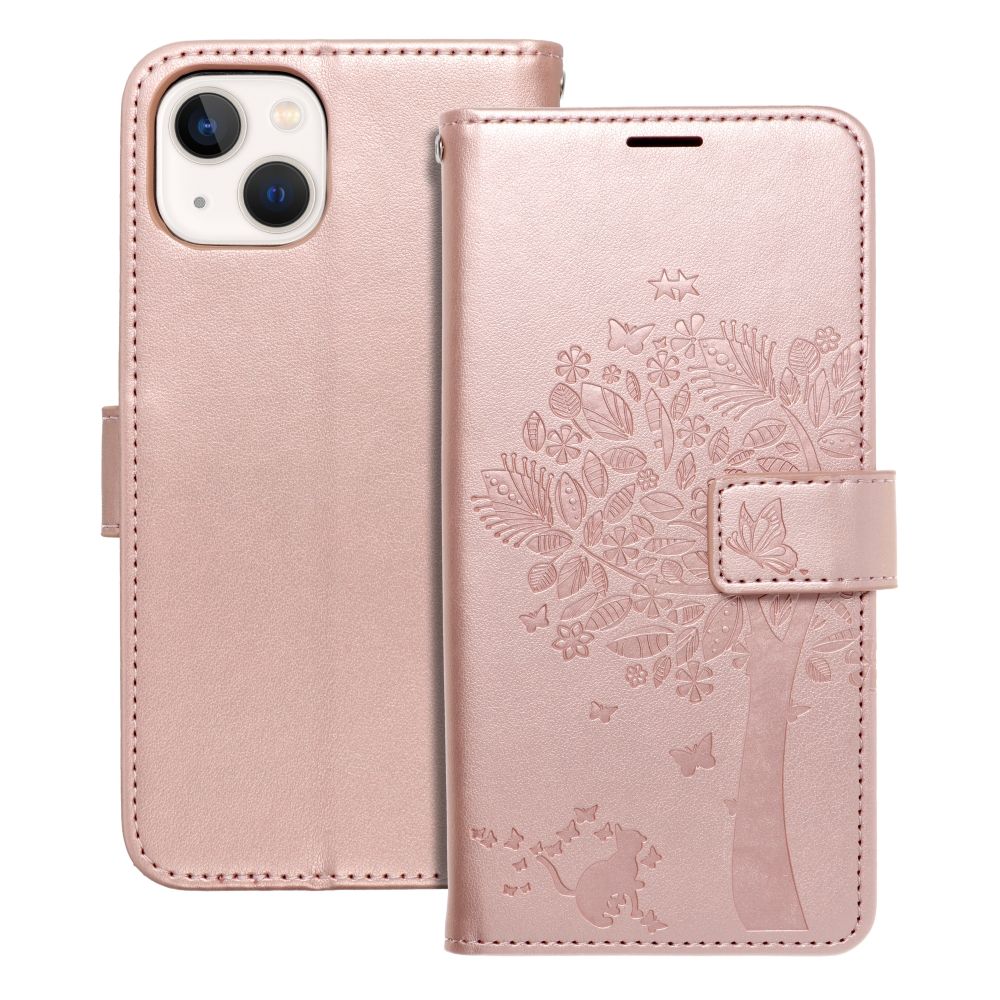 MEZZO Book ümbris jaoks IPHONE 13 tree rose kuldne
