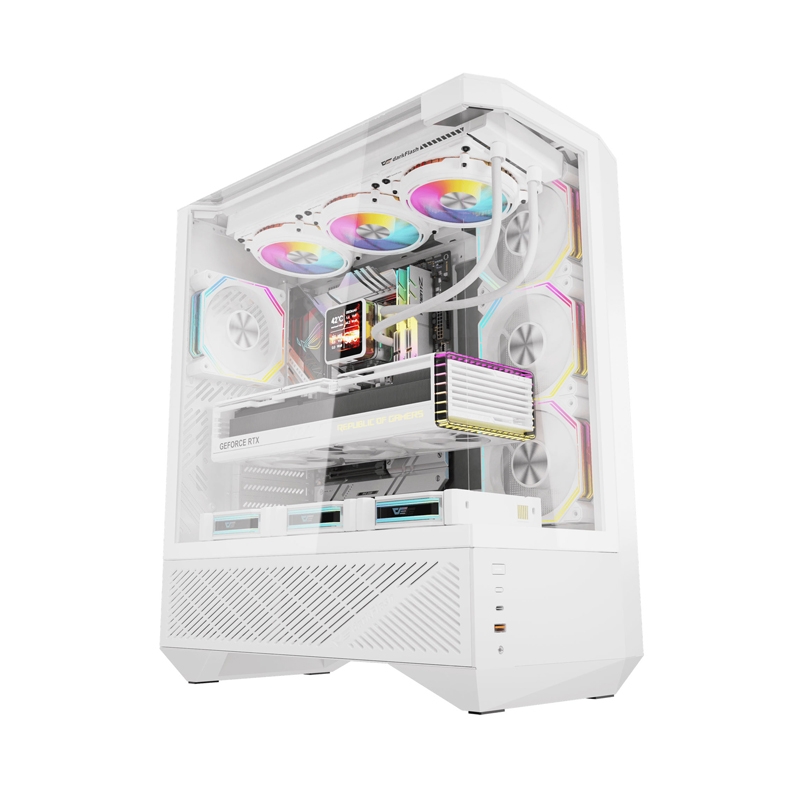 Darkflash DY460 computer ümbris (Valge) + 4 ARGB fans