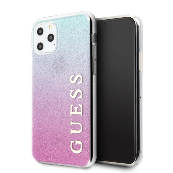 Guess GUHCN65PCUGLPBL iPhone 11 Pro Max roosa sinine/roosa sinine kõva ümbris Glitter Gradient
