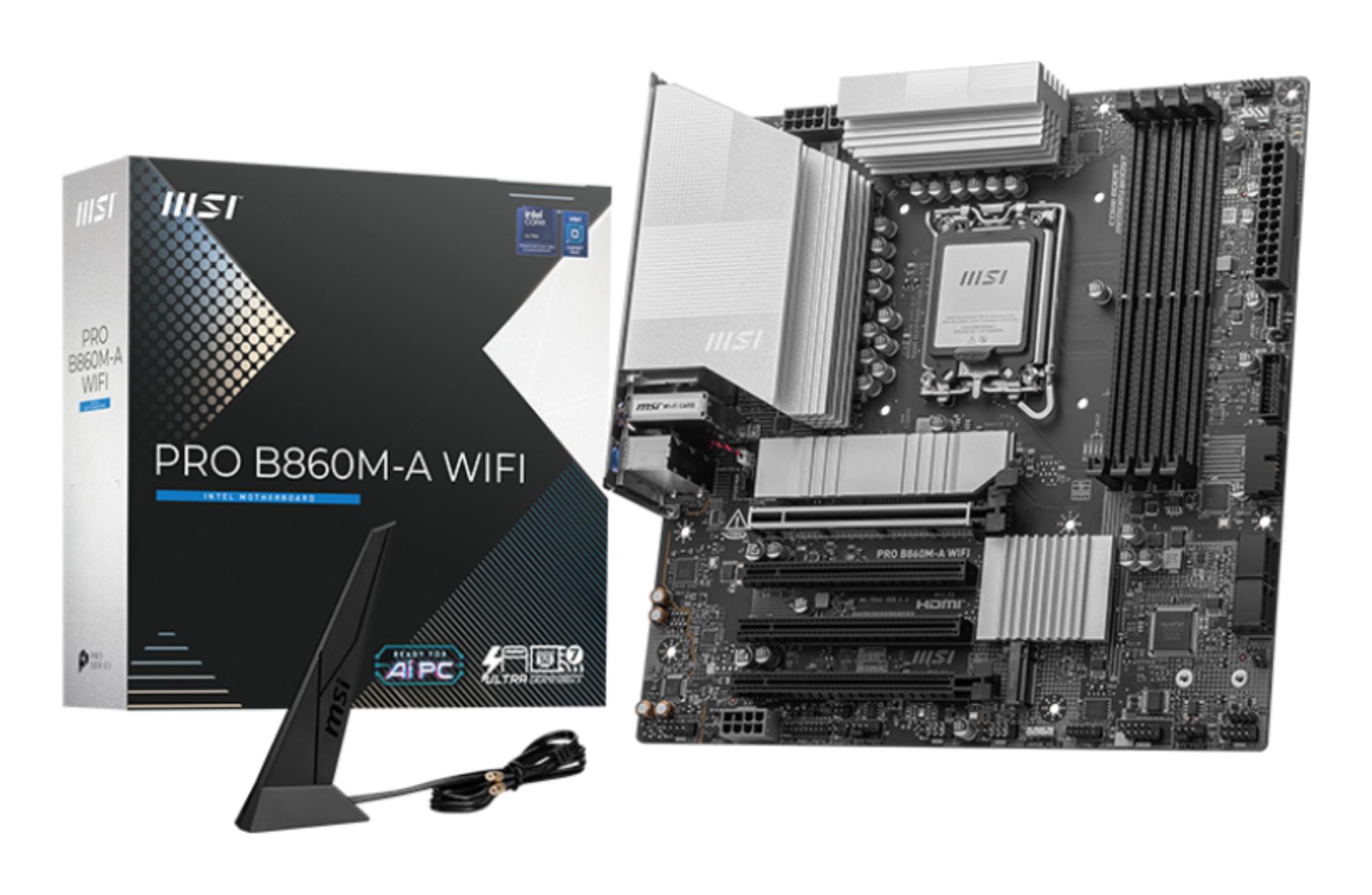 Emaplaat MSI PRO B860M-A WiFi Intel B860 LGA1851 Micro-ATX DDR5