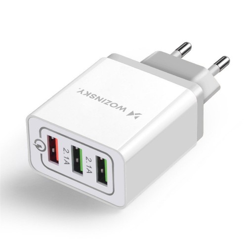 Charger Wozinsky "WWC-01" White (3xUSB / 30W)