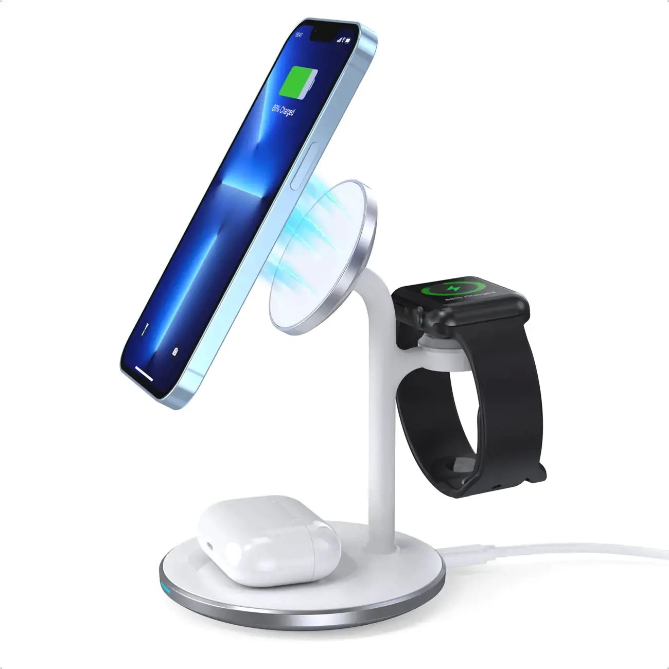Wireless laadija Choetech T585-F 3-in-1 15W valge