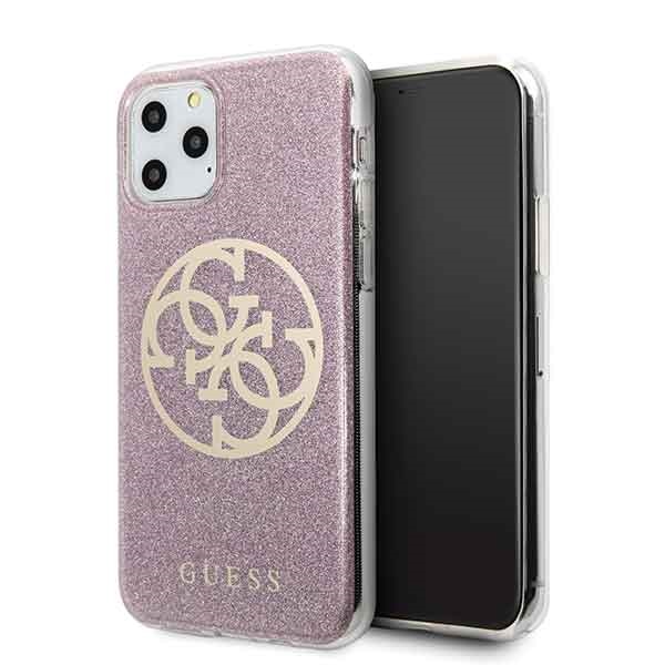 Guess GUHCN58PCUGLPI iPhone 11 Pro roosa/roosa hard case 4G Circle Glitter