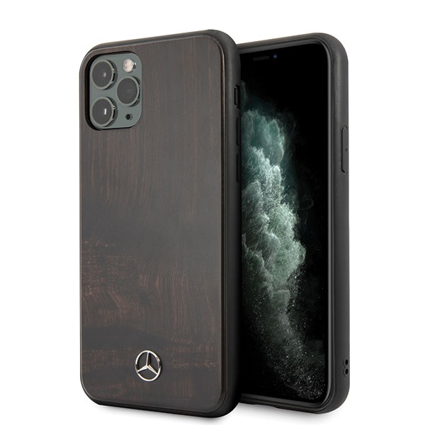 Mercedes Wood Line Rosewood ümbris iPhone 11 Pro Max'ile - pruun