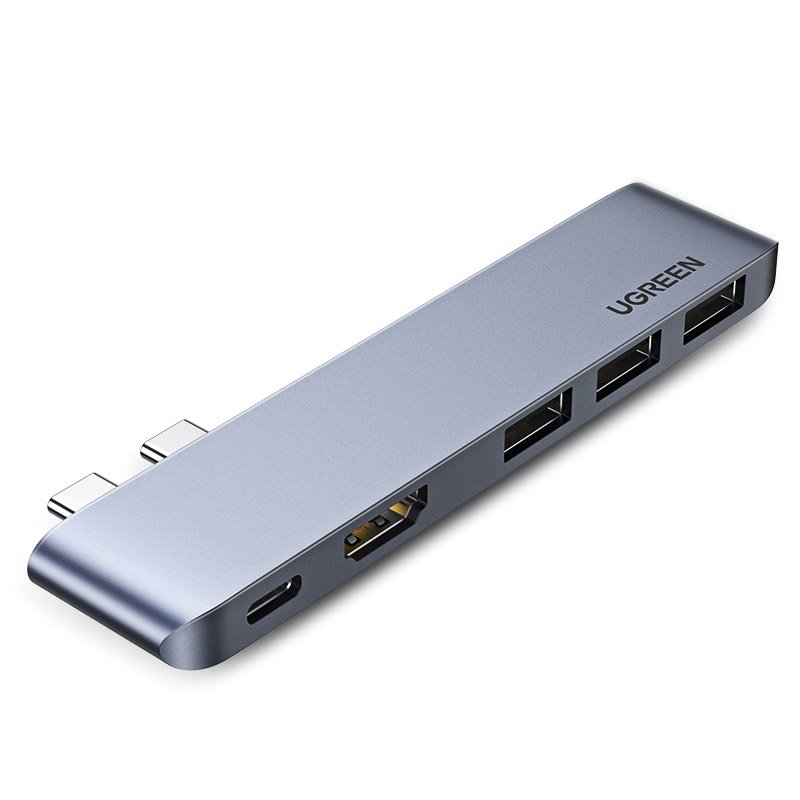 Ugreen HUB 60559 2x USB-C / USB-C PD (Thunderbolt 3, 100W, 4K 60 Hz, 10 Gbps) / HDMI 4K 30 Hz / 3x USB 3.0 MacBook Pro / Air - hall