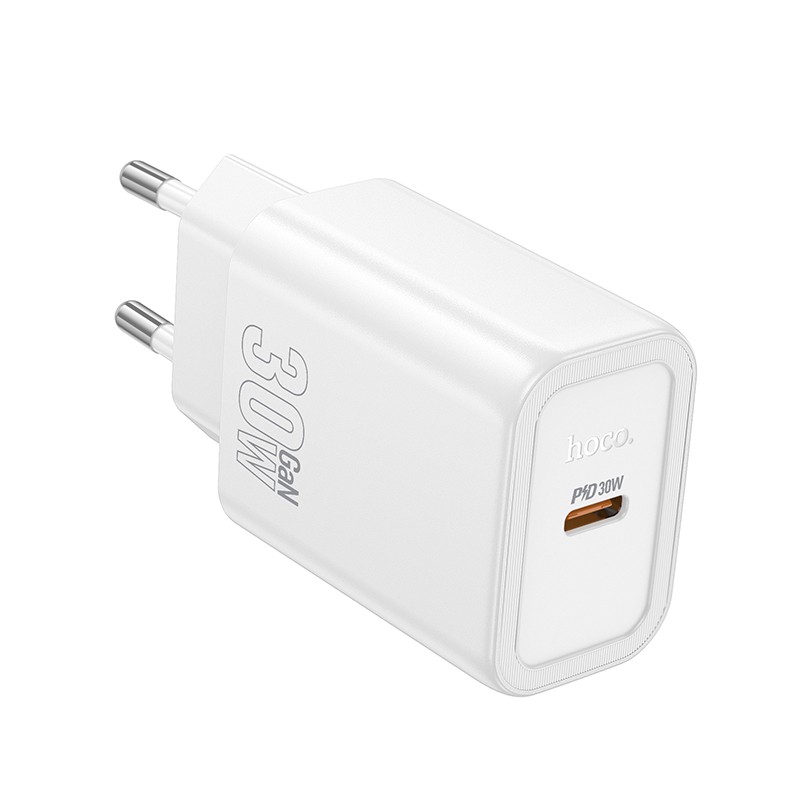 Laadija Hoco N62 30W GaN USB-C valge