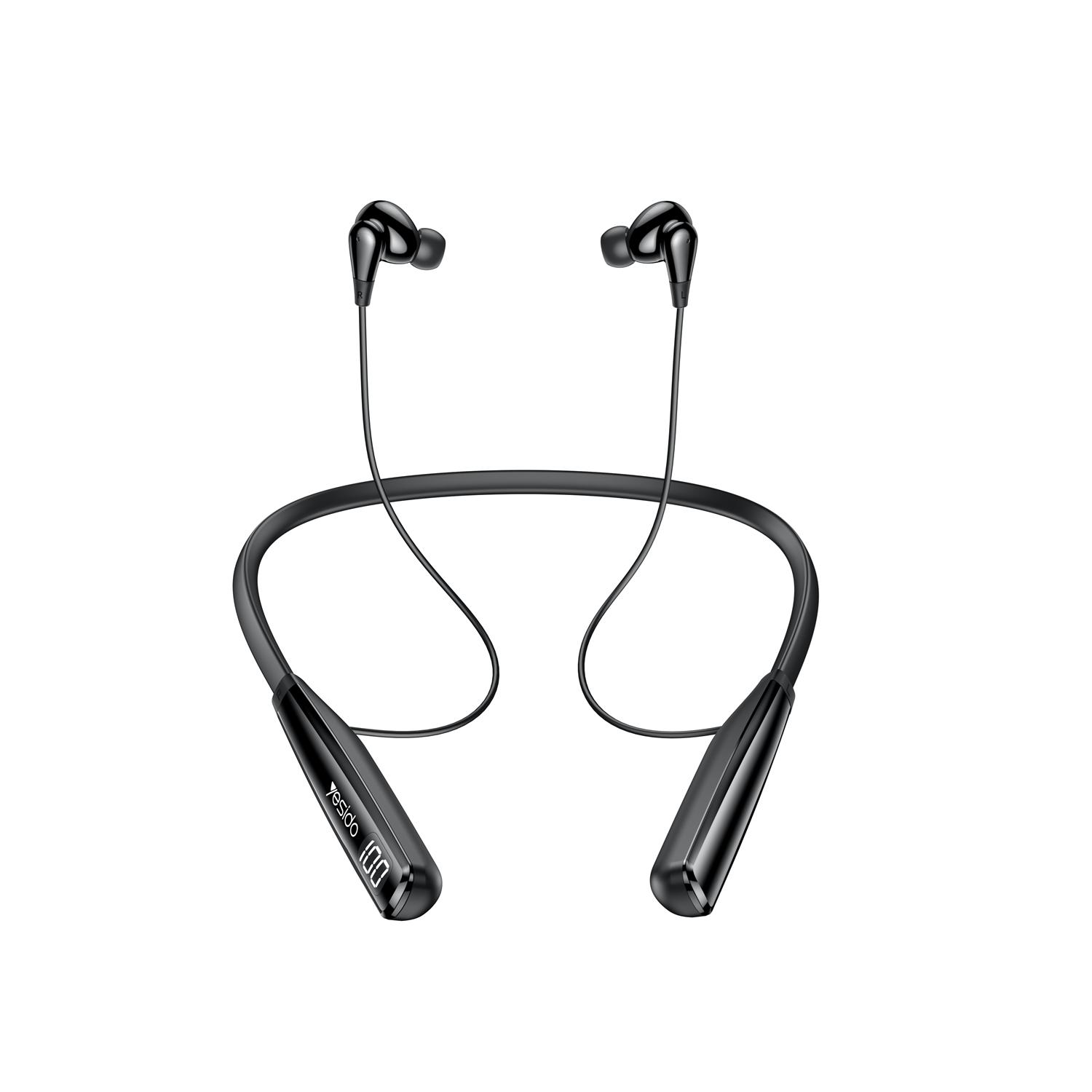 YESIDO SPORTS HEADPHONES YSP22 BT 5.3 500mAh LED JUHTMEVABA must