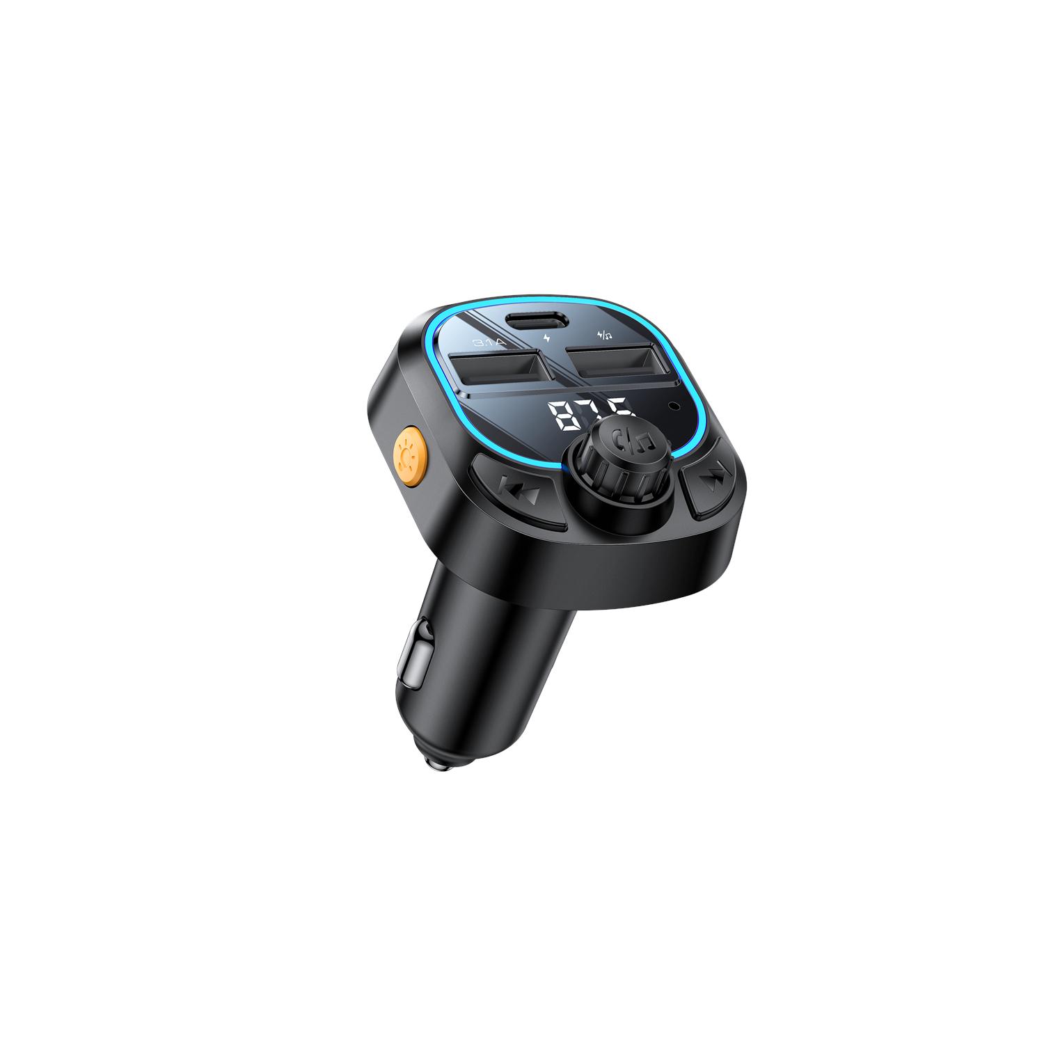 YESIDO BT 5.3 TRANSMITTER Y70 15W LED USB-2xA+C+ MICROSD must