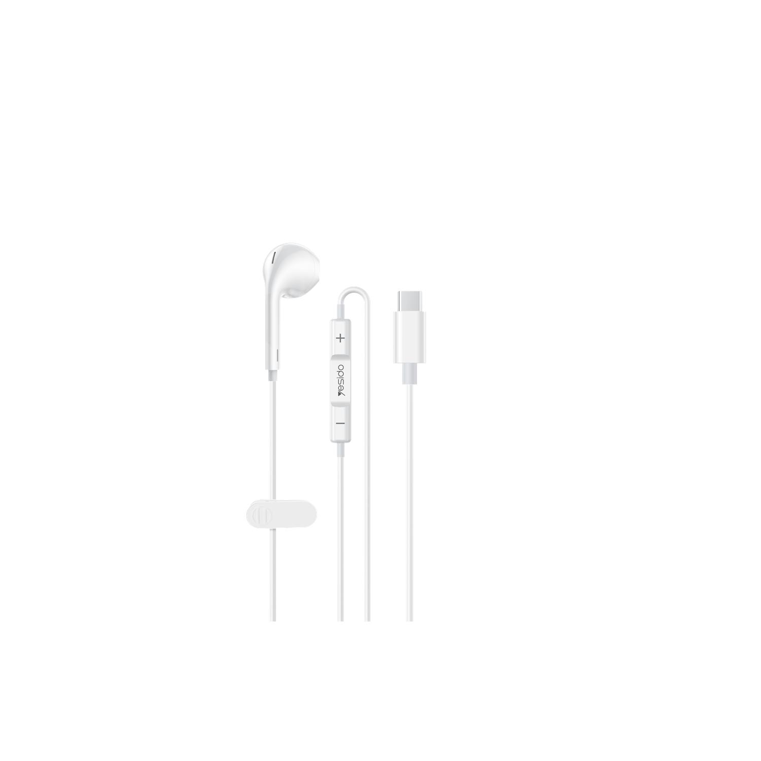 YESIDO EAR PHONES YH55 TYPE-C 120CM valge