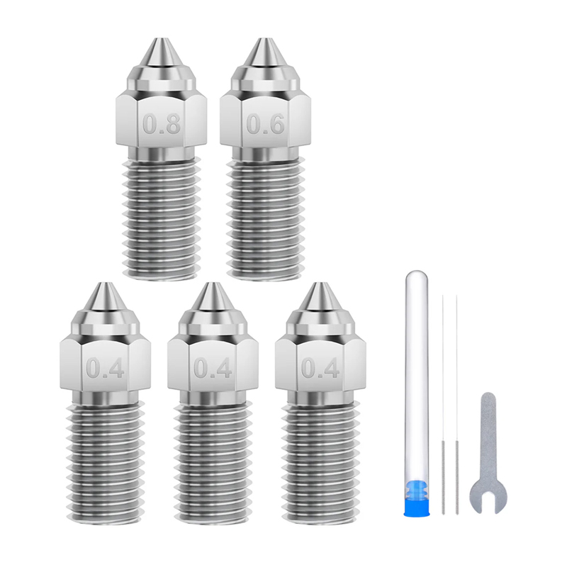 ELEGOO Neptune 4 / 4 Pro Karastatud terasdüüside komplekt (0.4 mm x3, 0.6 mm x1, 0.8 mm x1)