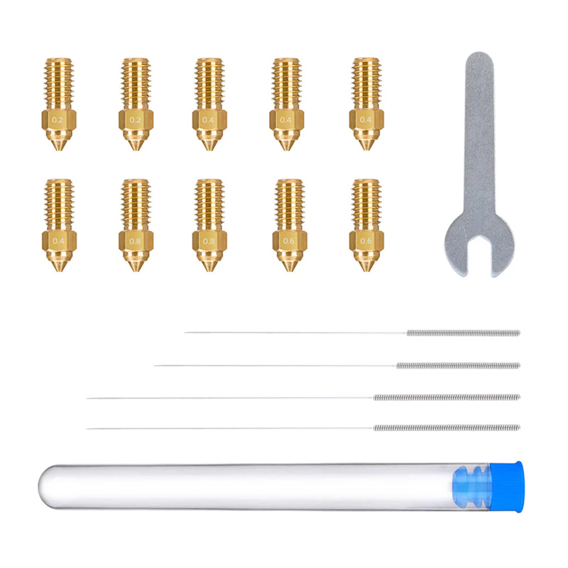 ELEGOO Neptune 4 / 4 Pro Messingdüüside komplekt (0.2 mm x2, 0.4 mm x4, 0.6 mm x2, 0.8 mm x2)
