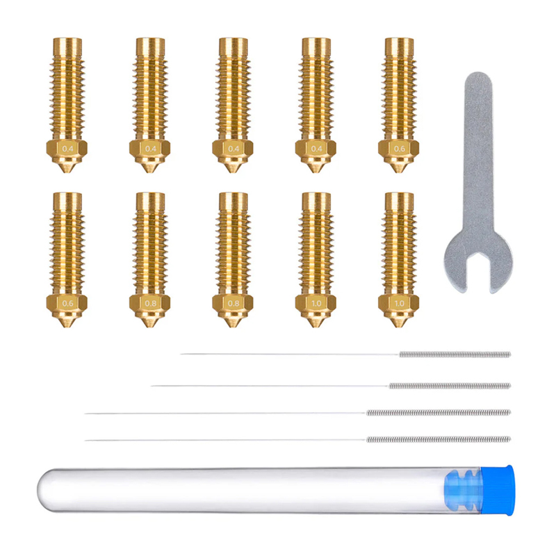 ELEGOO Neptune 4 Plus / 4 Max Messingdüüside komplekt (0.4 mm x4, 0.6 mm x2, 0.8 mm x2, 1.0 mm x2)