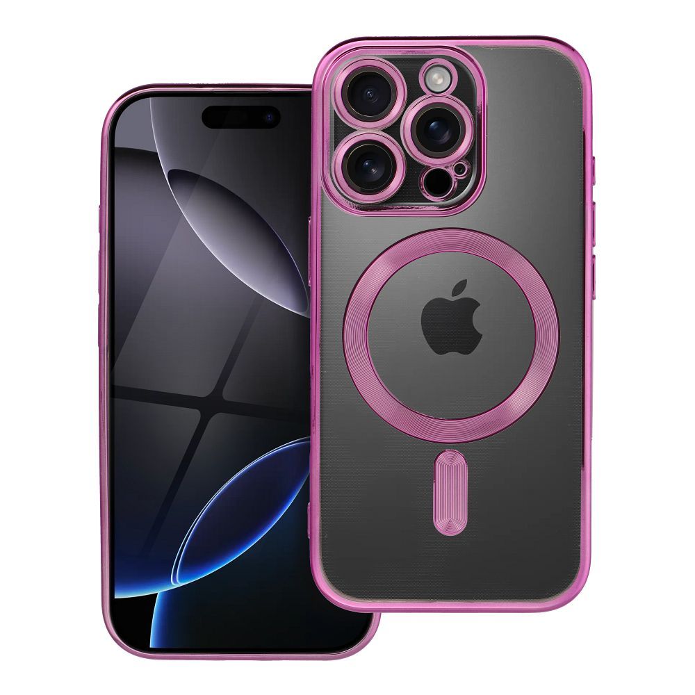 чехол iPhone 16 PRO Electro Mag Cover совместим с MagSafe розовый