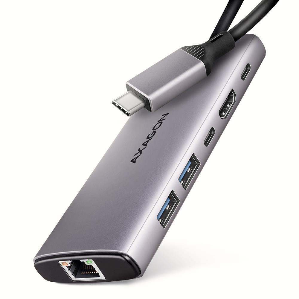 USB-C jaotur 6in1 10Gbps 0.15m HMC-6G2L Axagon